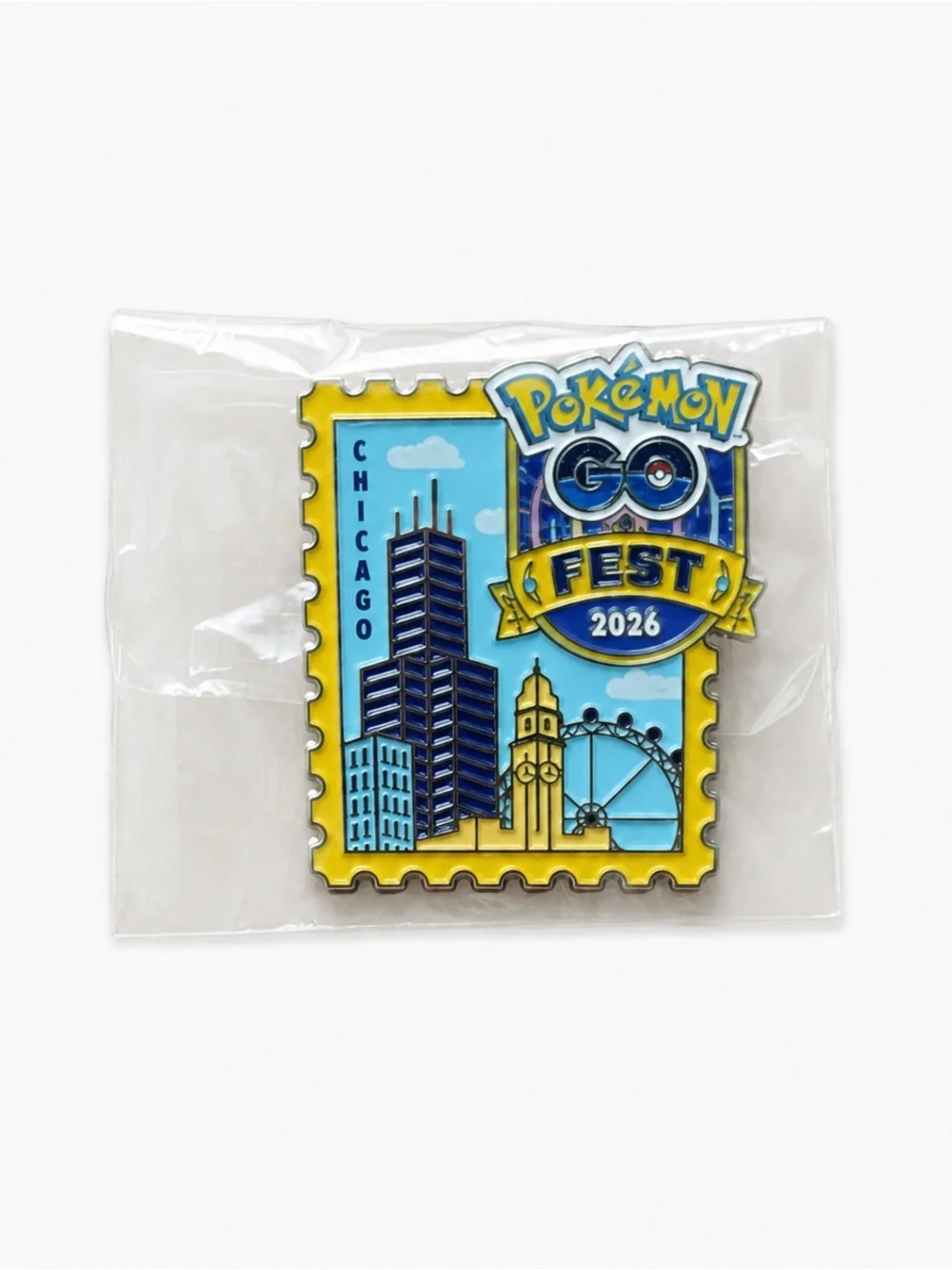 Pokémon GO Fest Chicago 2026 Premier Stamp Pin Limited Edition New Sealed